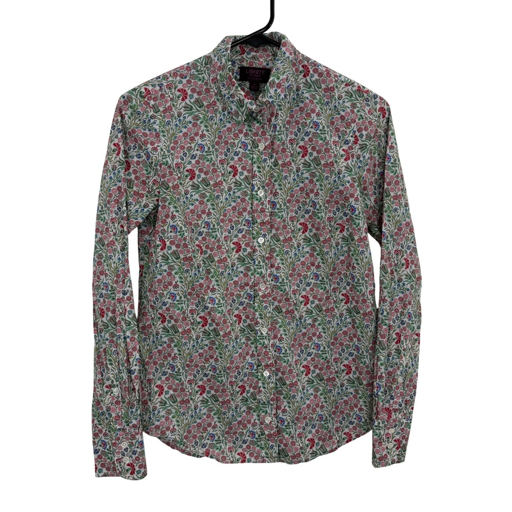 J.Crew Shirt Womens Size 4 Multicolor Liberty Art Fabrics Floral Button Down